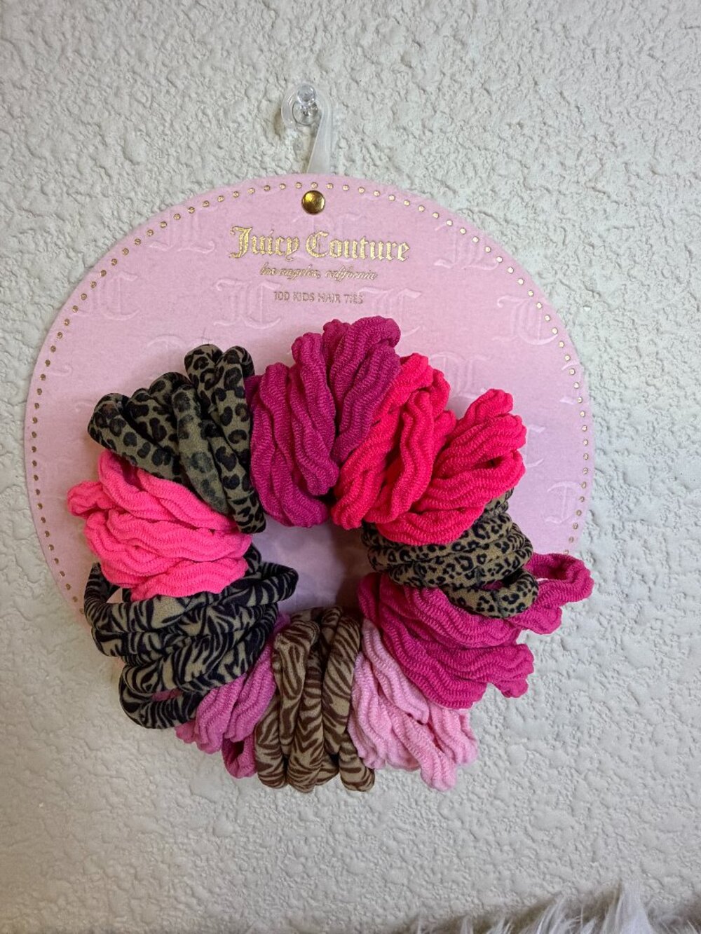 Juicy Couture 100 Pc Hair Tie Set Pink Leopard Zebra Ponytail Holders NWT